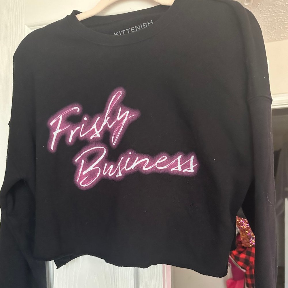 Kittenish Frisky Business Crop Sweatshirt